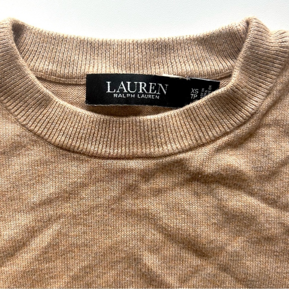 RALPH LAUREN Black Label Tie Waist  Balloon Sleeve Cotton Modal Sweater XS - Picture 5 of 8